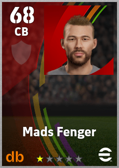 Mads Fenger — CB, OVR 68, MAX 68