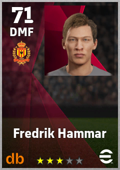 Fredrik Hammar — DMF, OVR 71, MAX 71