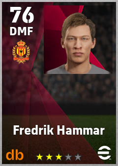 Fredrik Hammar — DMF, OVR 76, MAX 76