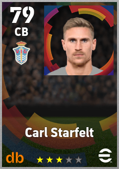 Carl Starfelt — CB, OVR 79, MAX 79