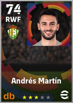 Andrés Martín — RWF, OVR 74, MAX 74