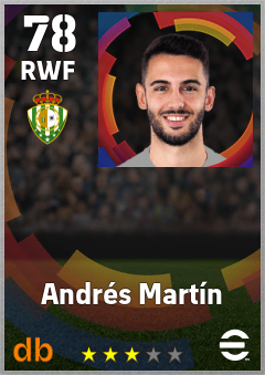 Andrés Martín — RWF, OVR 78, MAX 78