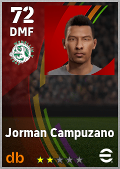 Jorman Campuzano — DMF, OVR 72, MAX 72