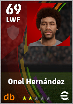 Onel Hernández — LWF, OVR 69, MAX 69