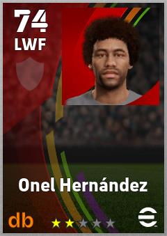 Onel Hernández — LWF, OVR 74, MAX 74