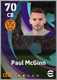 Paul McGinn — CB, OVR 70, MAX 70