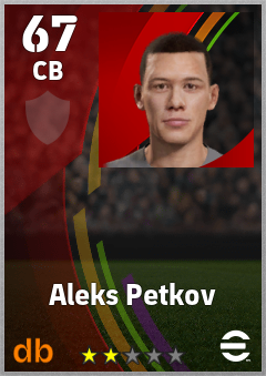 Aleks Petkov — CB, OVR 67, MAX 67
