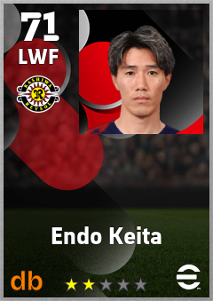 Endo Keita — LWF, OVR 71, MAX 71
