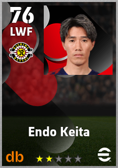 Endo Keita — LWF, OVR 76, MAX 76