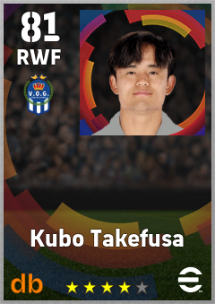 Kubo Takefusa — RWF, OVR 81, MAX 81
