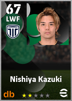 Nishiya Kazuki — LWF, OVR 67, MAX 67