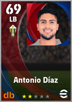 Antonio Díaz — LB, OVR 69, MAX 69