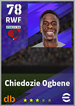 Chiedozie Ogbene — RWF, OVR 78, MAX 78