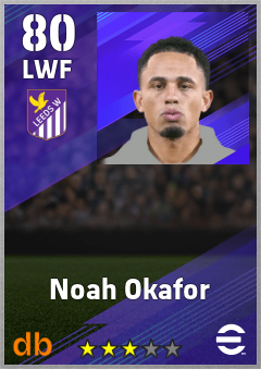 Noah Okafor — LWF, OVR 80, MAX 89