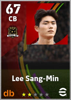 Lee Sang-Min — CB, OVR 67, MAX 67