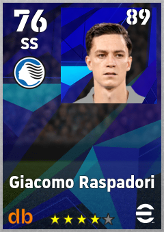 Giacomo Raspadori — SS, OVR 76, MAX 89