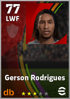 Gerson Rodrigues — LWF, OVR 77, MAX 77