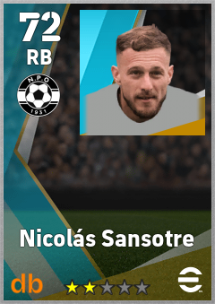 Nicolás Sansotre — RB, OVR 72, MAX 72
