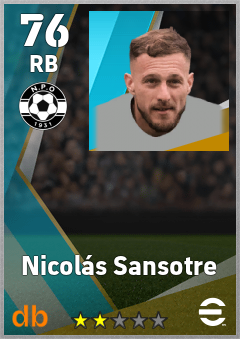 Nicolás Sansotre — RB, OVR 76, MAX 76