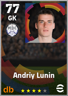 Andriy Lunin eFootball player card