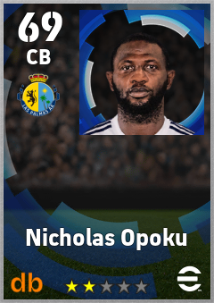 Nicholas Opoku — CB, OVR 69, MAX 69