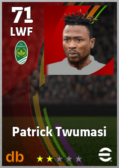 Patrick Twumasi — LWF, OVR 71, MAX 71