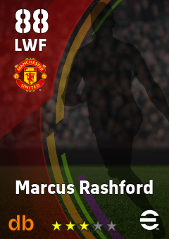 Marcus Rashford — LWF, OVR 88, MAX 88