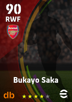Bukayo Saka — RWF, OVR 90, MAX 90