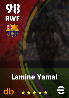 Lamine Yamal — RWF, OVR 98, MAX 98