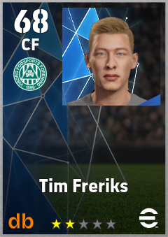 Tim Freriks — CF, OVR 68, MAX 68