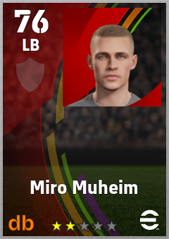 Miro Muheim — LB, OVR 76, MAX 76