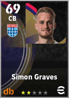 Simon Graves — CB, OVR 69, MAX 69