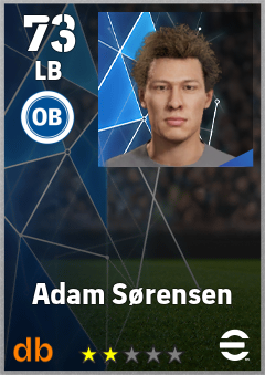 Adam Sørensen — LB, OVR 73, MAX 73