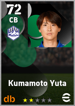 Kumamoto Yuta — CB, OVR 72, MAX 72