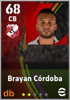 Brayan Córdoba — CB, OVR 68, MAX 68