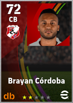 Brayan Córdoba — CB, OVR 72, MAX 72