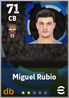 Miguel Rubio — CB, OVR 71, MAX 71