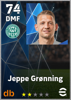 Jeppe Grønning — DMF, OVR 74, MAX 74