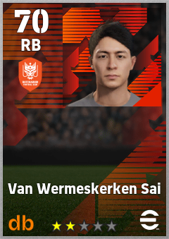 Van Wermeskerken Sai — RB, OVR 70, MAX 70