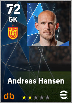 Andreas Hansen — GK, OVR 72, MAX 72