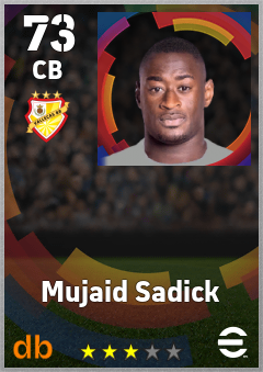 Mujaid Sadick — CB, OVR 73, MAX 73