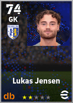 Lukas Jensen — GK, OVR 74, MAX 74
