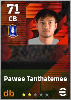 Pawee Tanthatemee — CB, OVR 71, MAX 71