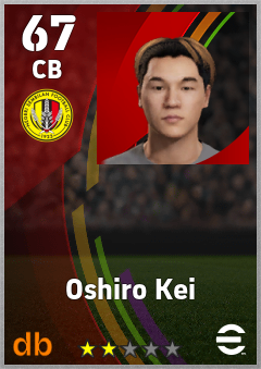 Oshiro Kei — CB, OVR 67, MAX 67