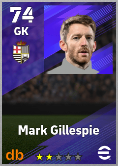 Mark Gillespie — GK, OVR 74, MAX 74