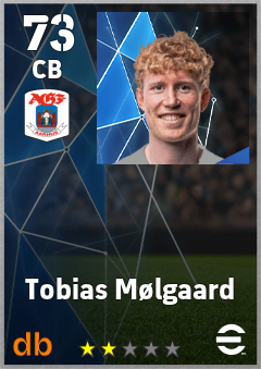 Tobias Mølgaard — CB, OVR 73, MAX 73
