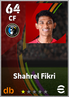 Shahrel Fikri — CF, OVR 64, MAX 64
