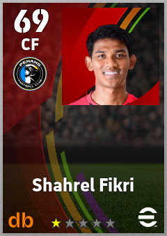 Shahrel Fikri — CF, OVR 69, MAX 69