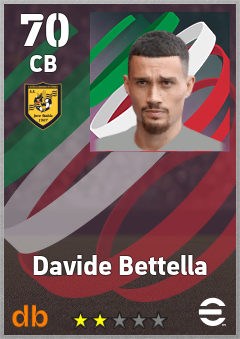 Davide Bettella — CB, OVR 70, MAX 70