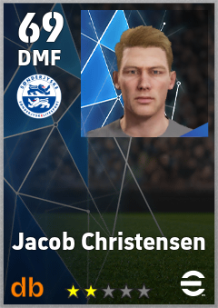 Jacob Christensen — DMF, OVR 69, MAX 69